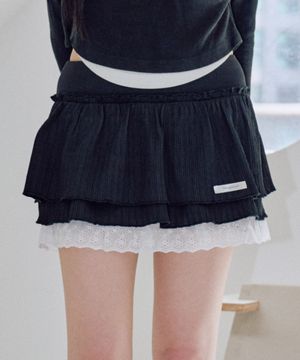 레이 튜튜 스커트 팬츠 [BLACK]