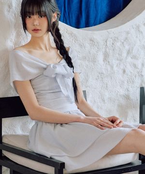 젠티 오프숄더 원피스 [BLUE]