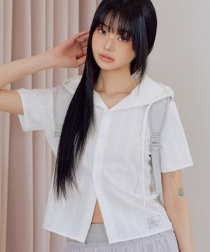 쥴리 하프 후드 셔츠 [WHITE]