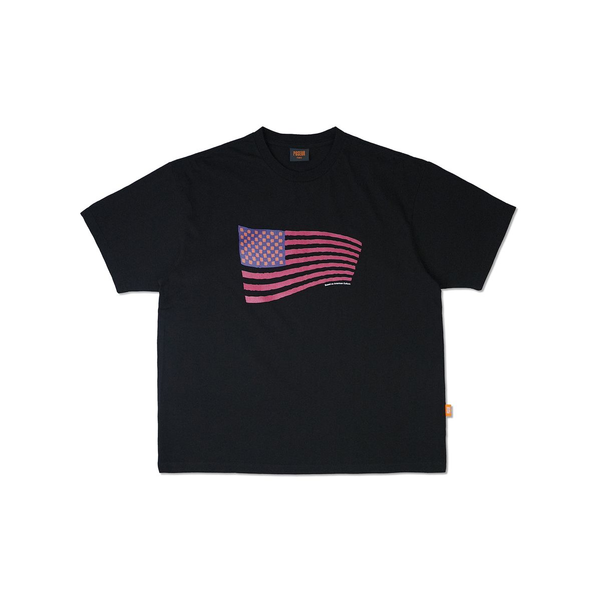 피오에스알(POSR) CHECK AND STRIPES TEE / BLACK