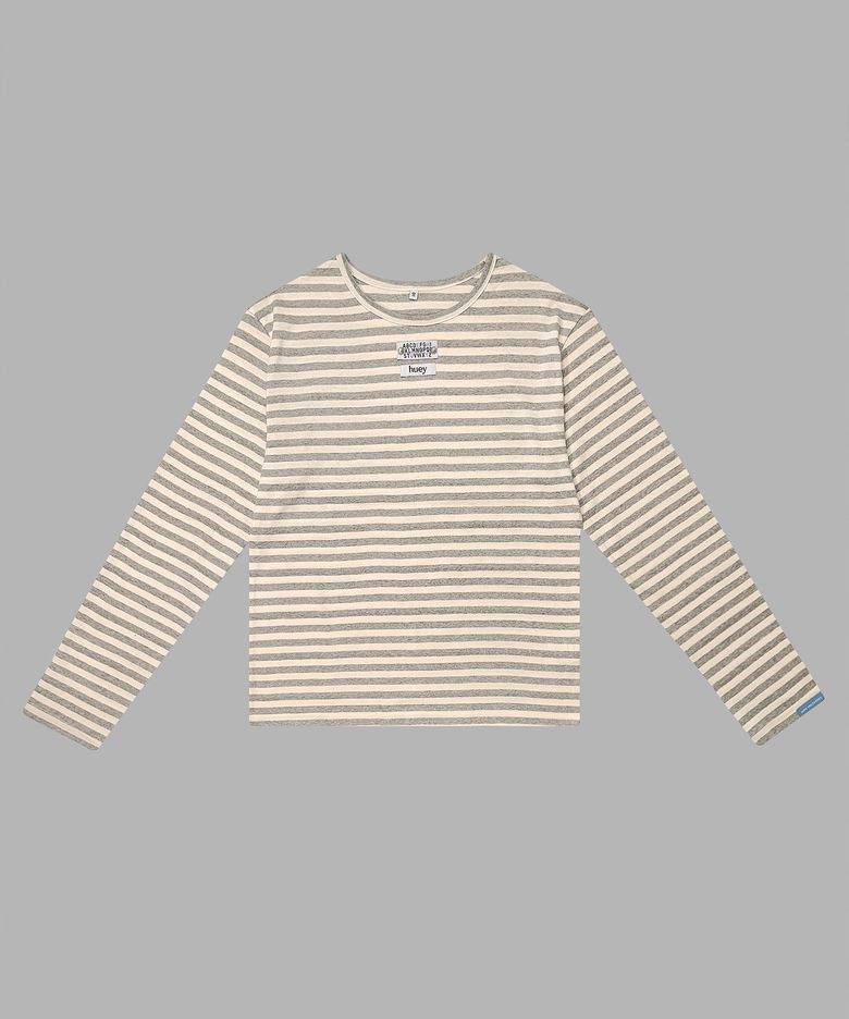Stripe Border Tee Light Grey