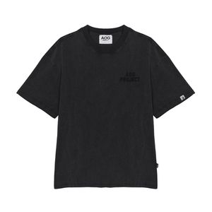 피그먼트 자수 로고 라이언 프린트 티셔츠 (블랙)