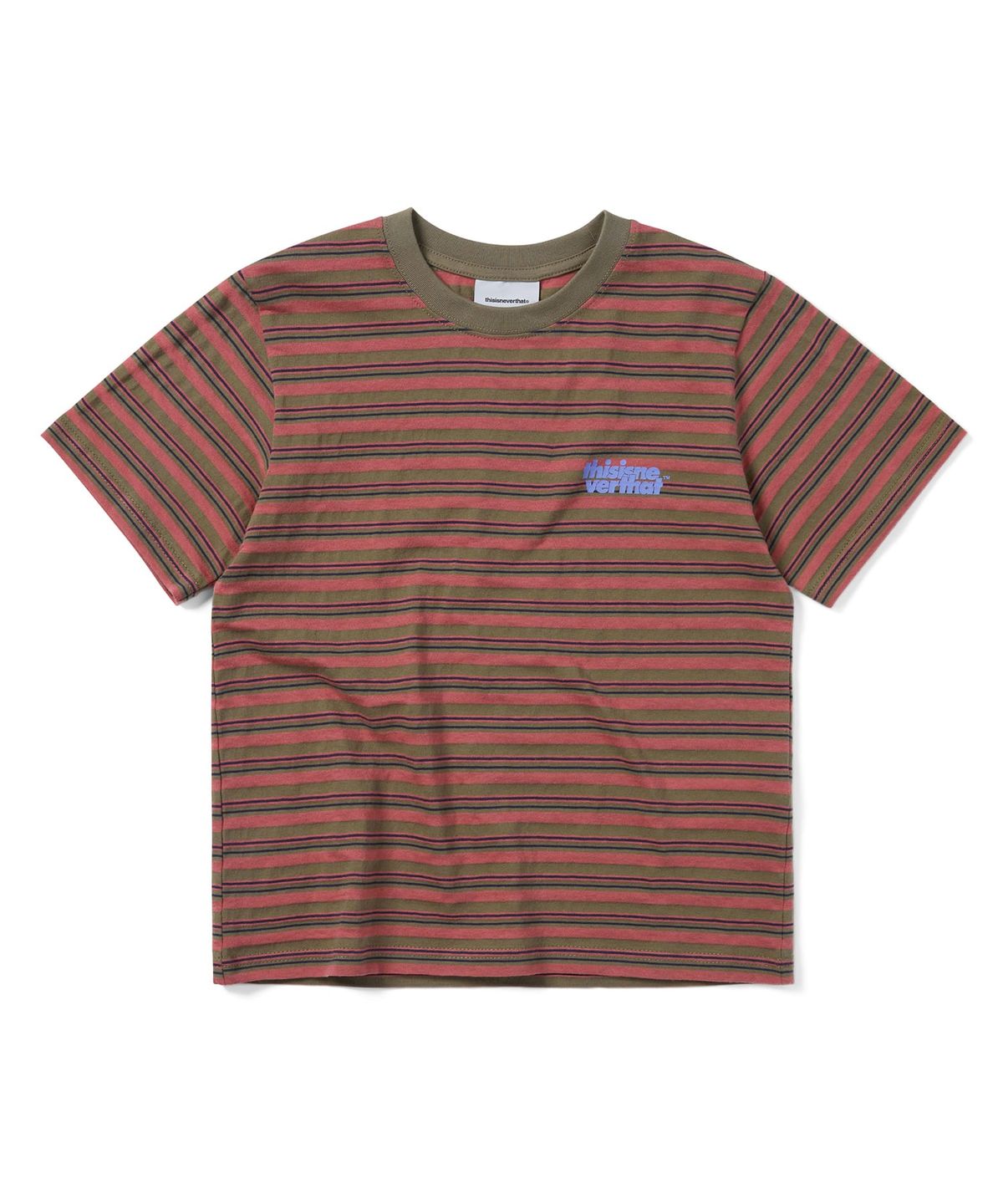 디스이즈네버댓(THISISNEVERTHAT) Striped W Tee Khaki