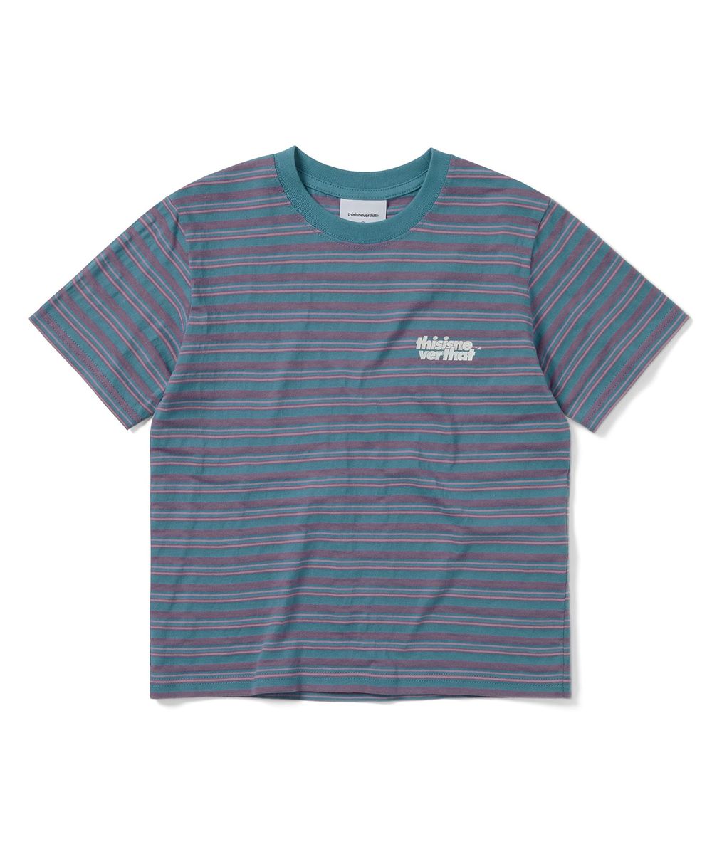 Striped W Tee Light Blue