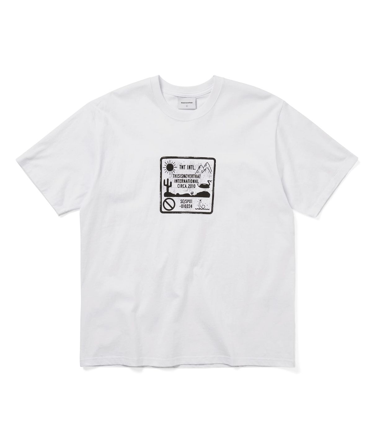 디스이즈네버댓(THISISNEVERTHAT) Caution Sign Tee White