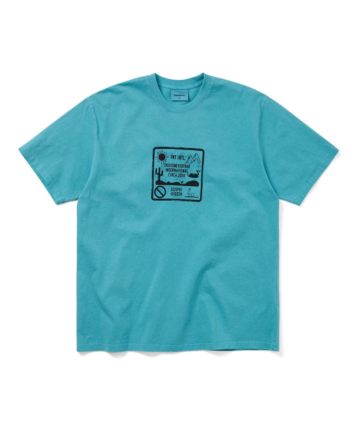 디스이즈네버댓(THISISNEVERTHAT) Caution Sign Tee Teal
