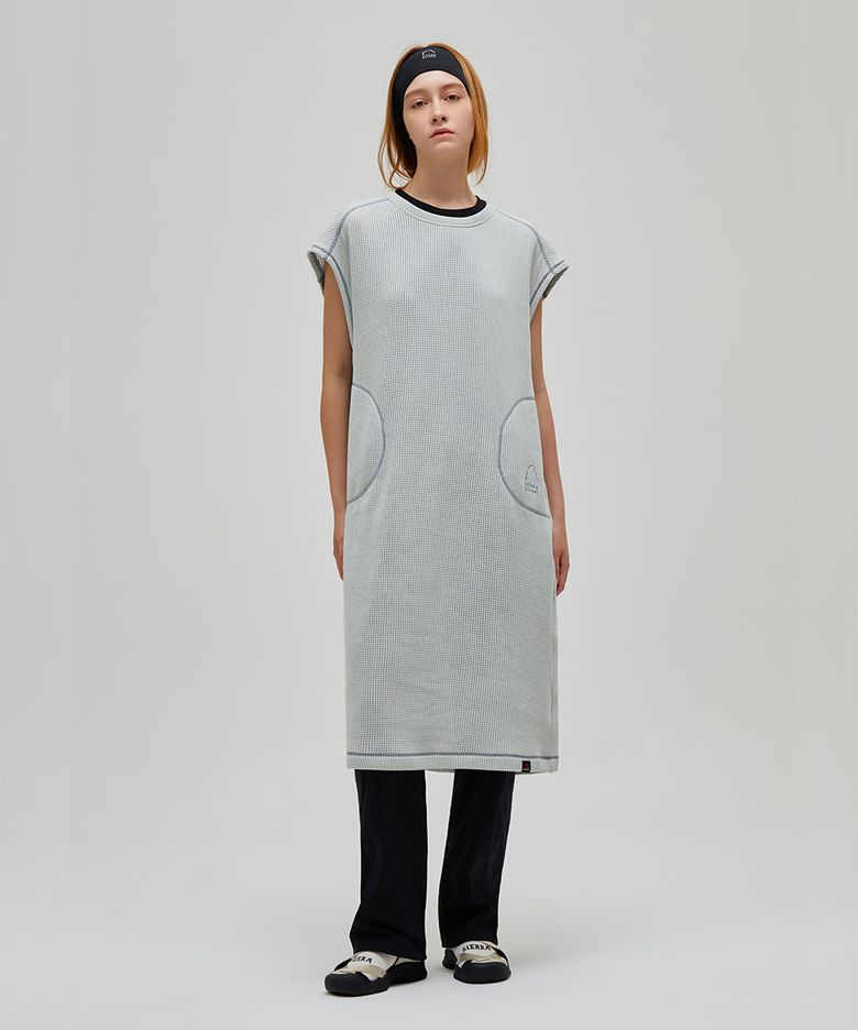 W) 그라나이트(GRANITE) 폴라텍 파워드라이 메쉬 웜업 원피스 MISTY GREY