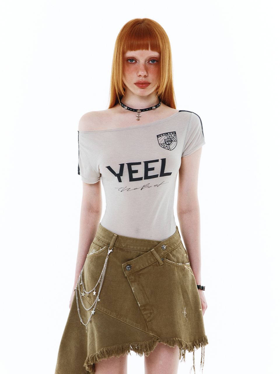 韓国商品/YEEL YEEL RACING ASYMMETRIC T-SHIRT MUSINSA | L.E.E.Y YEEL RACING ASYMMETRIC T-SHIRT BLACK