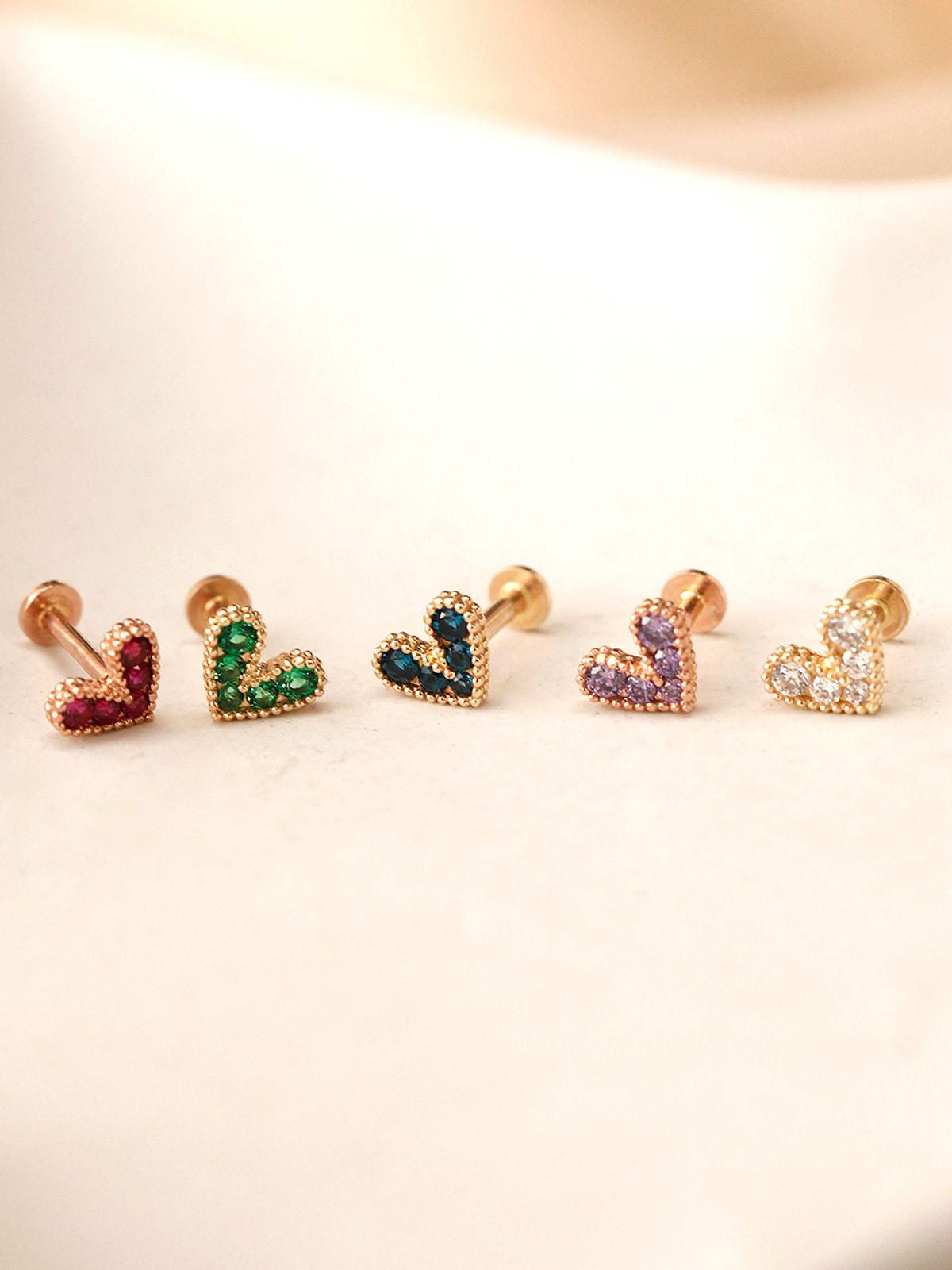 미니멀피어싱(MINIMALPIERCING) 14K 인터널 블링 러블리 하트 라블렛 피어싱