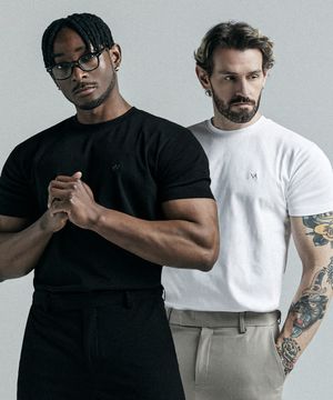 [2PACK] 심볼자수 머슬핏 숏슬리브