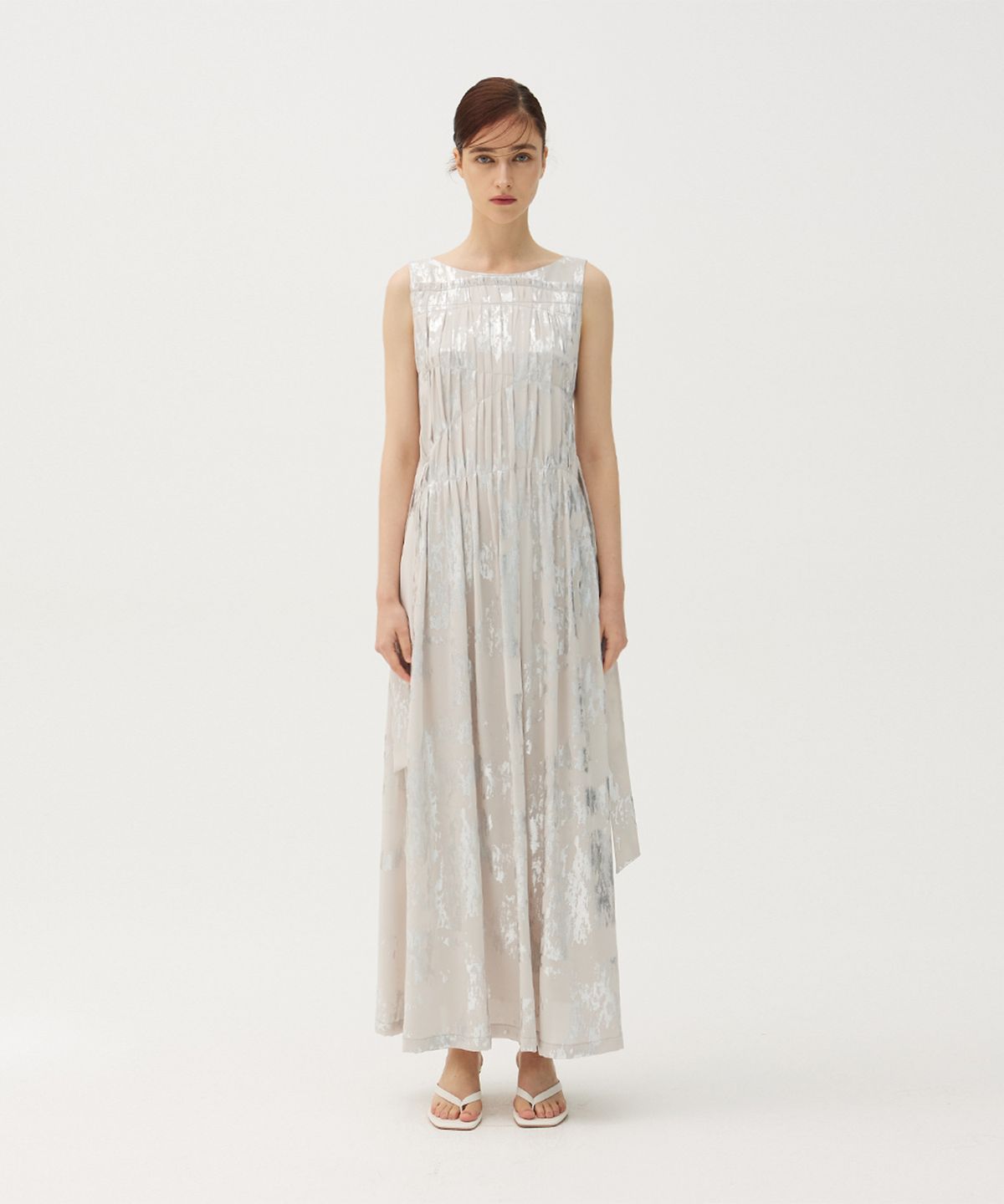 므아므(MMAM) Maxi doodle pleated dress