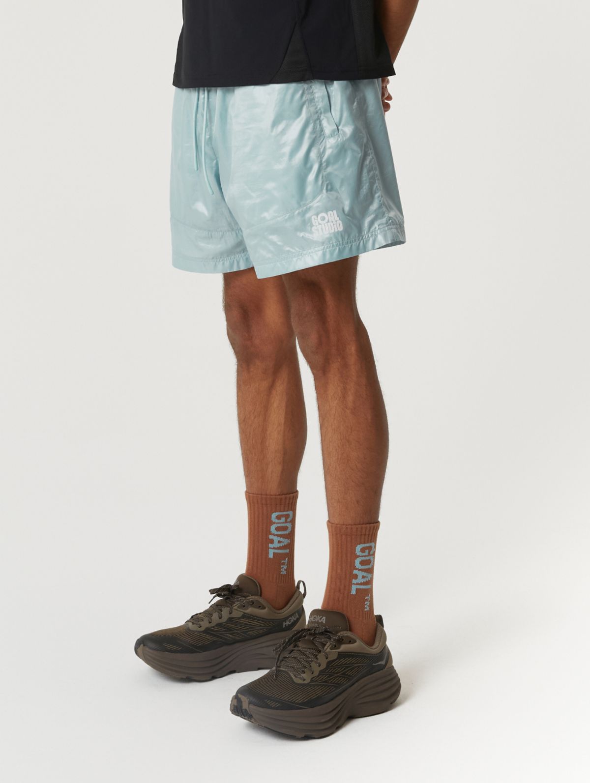 골스튜디오(GOALSTUDIO) GLOSSY MESH LINED SHORTS-SKY BLUE