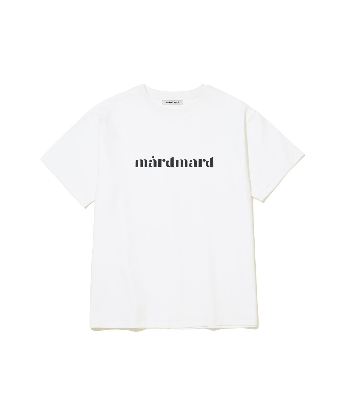 마드마드(MARDMARD) 에센셜 로고 티셔츠-화이트