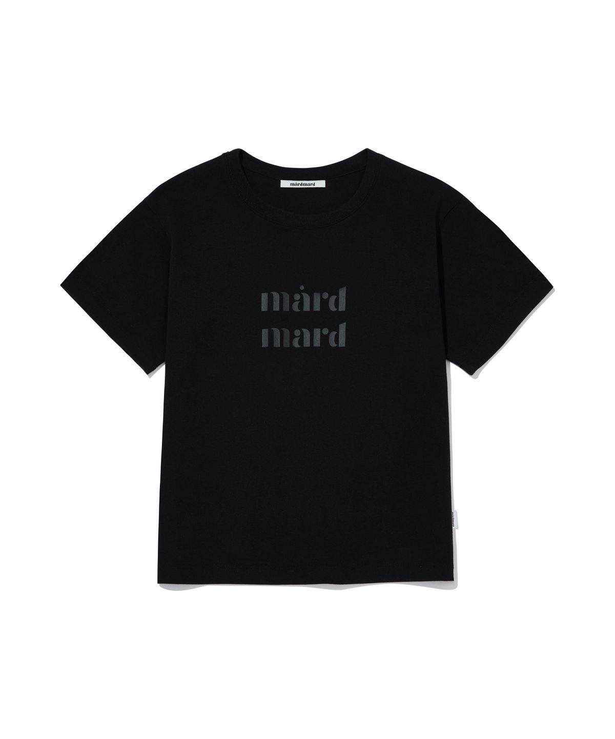 마드마드(MARDMARD) 아르망 로고 크롭 티셔츠-블랙