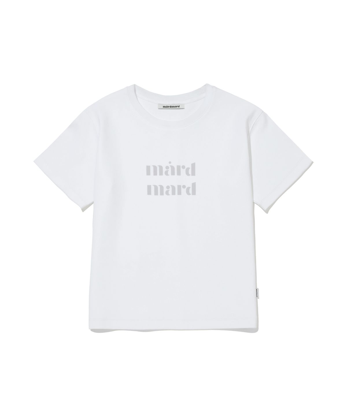 마드마드(MARDMARD) 아르망 로고 크롭 티셔츠-화이트