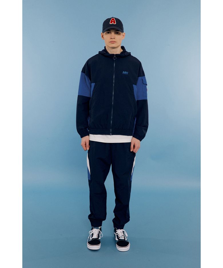 웜업 후드 집업 NAVY