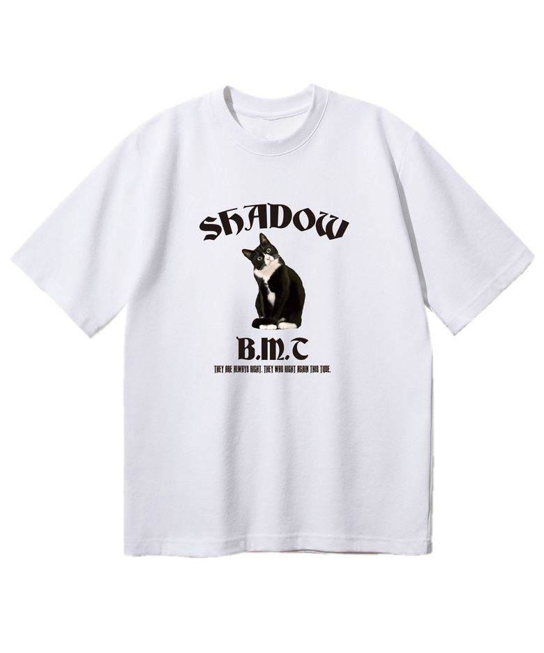 섀도우 캣 오버핏 반팔티셔츠 [화이트]