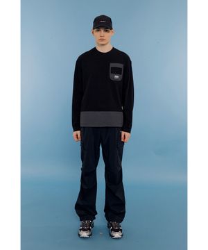 메쉬 포켓 긴팔티 BLACK