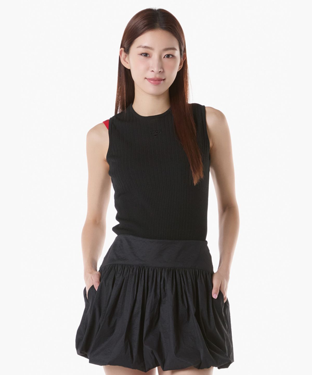 르꼬끄 골프(LECOQ GOLF) 여성 포인트 골조직 슬리 브리스 스웨터 (GQ222LKP42)