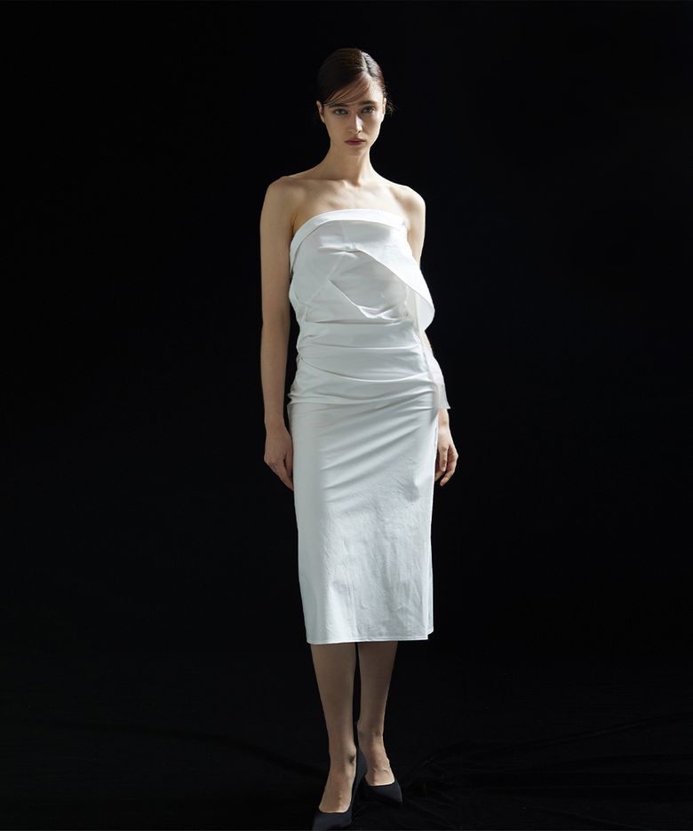 Drape shirt dress
