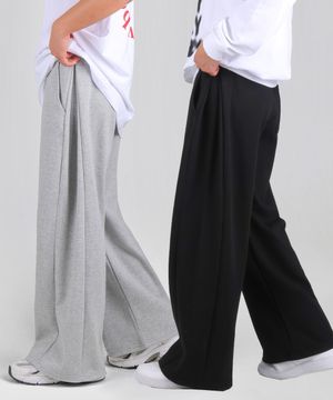 [2PACK] 사이드 핀턱 스웨트 와이드 팬츠