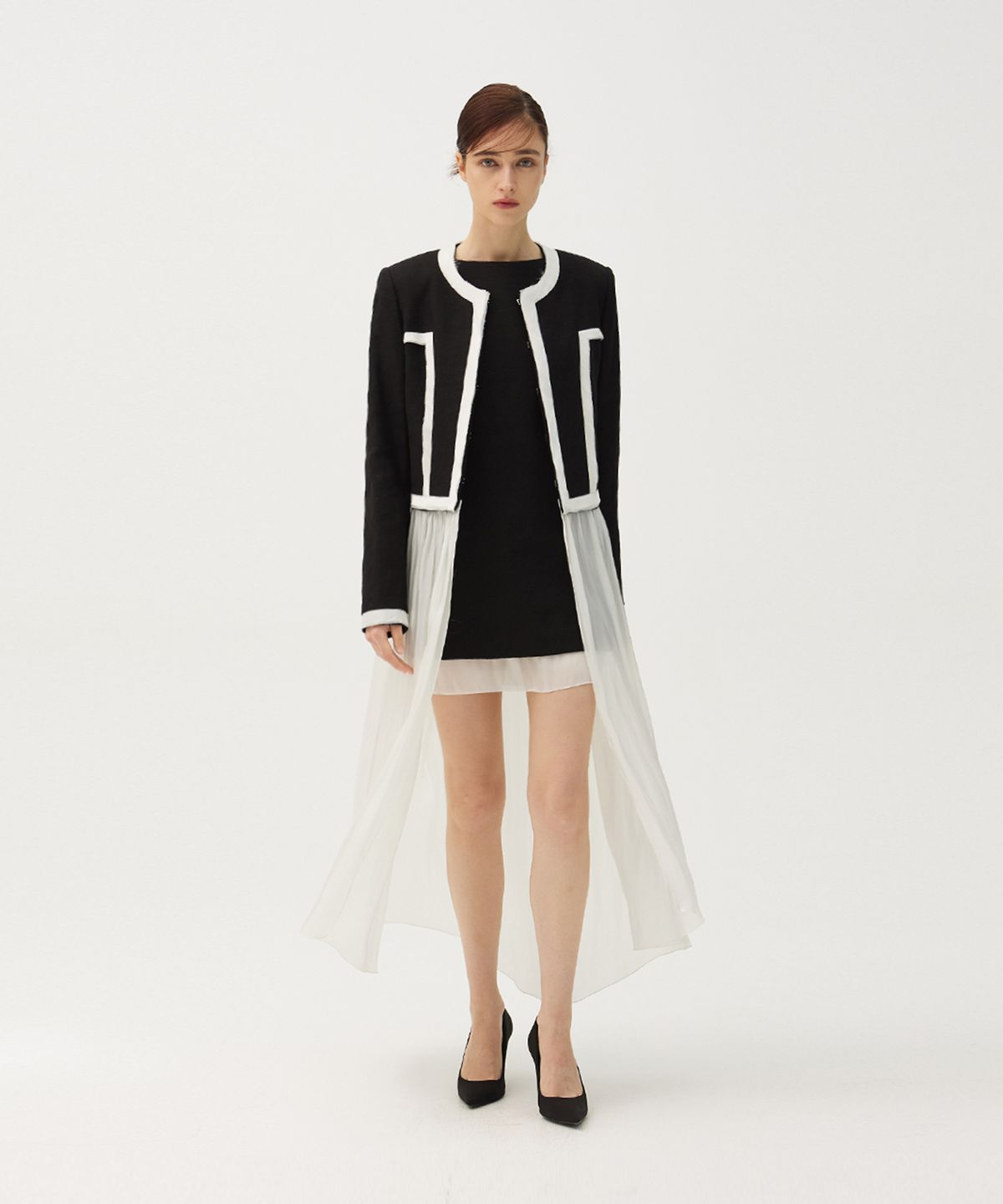 므아므(MMAM) Linen stitch chiffon line jacket