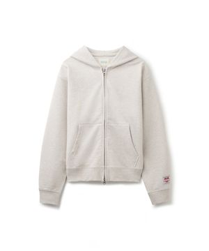 Vintage Label Zip-up Hoodie Oatmeal