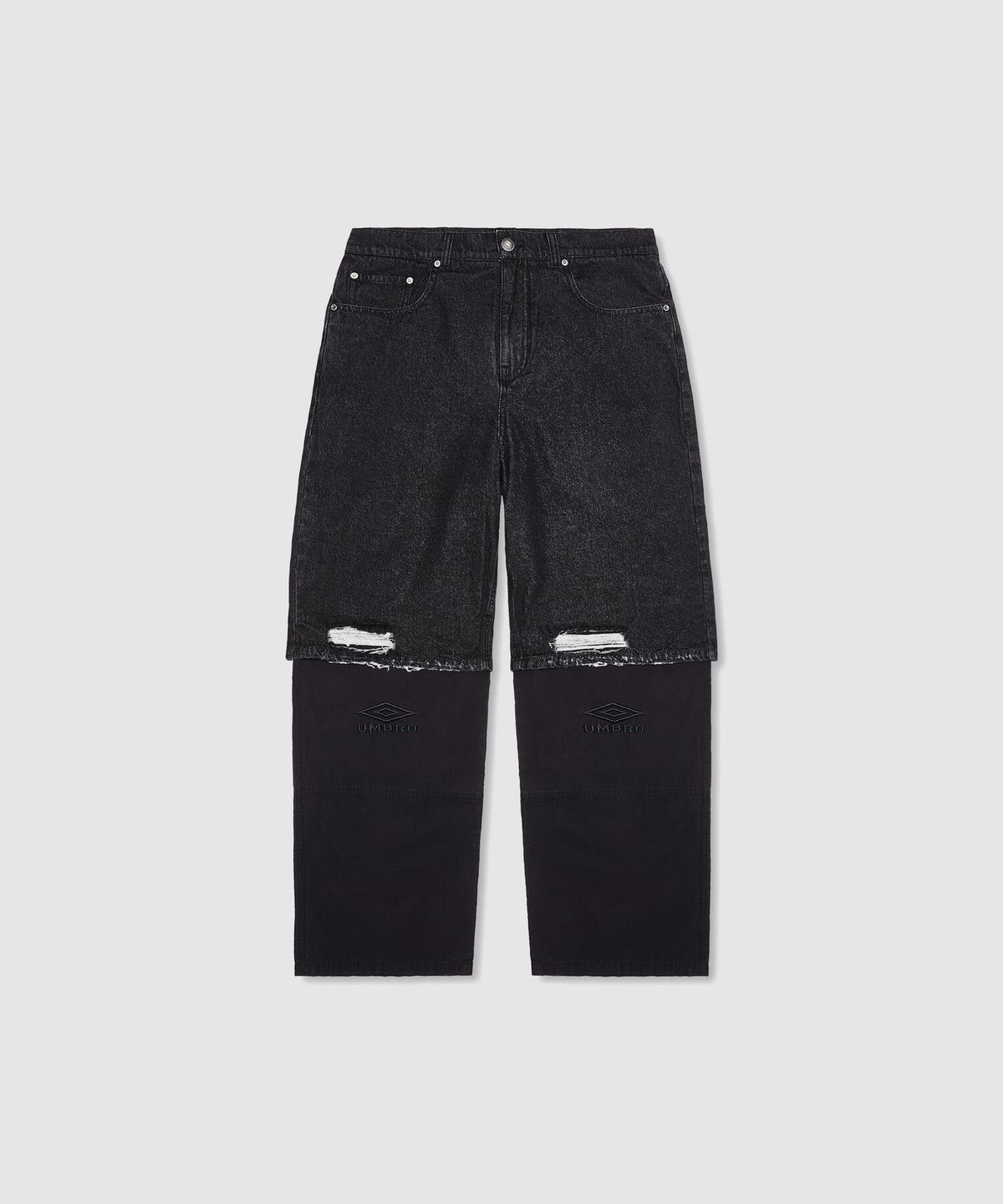 엄브로(UMBRO) [UMBRO X SLAM JAM] 하이브리드 데님 팬츠 블랙(UQ111CPT38)