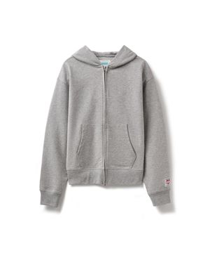 Vintage Label Zip-up Hoodie Melange Gray