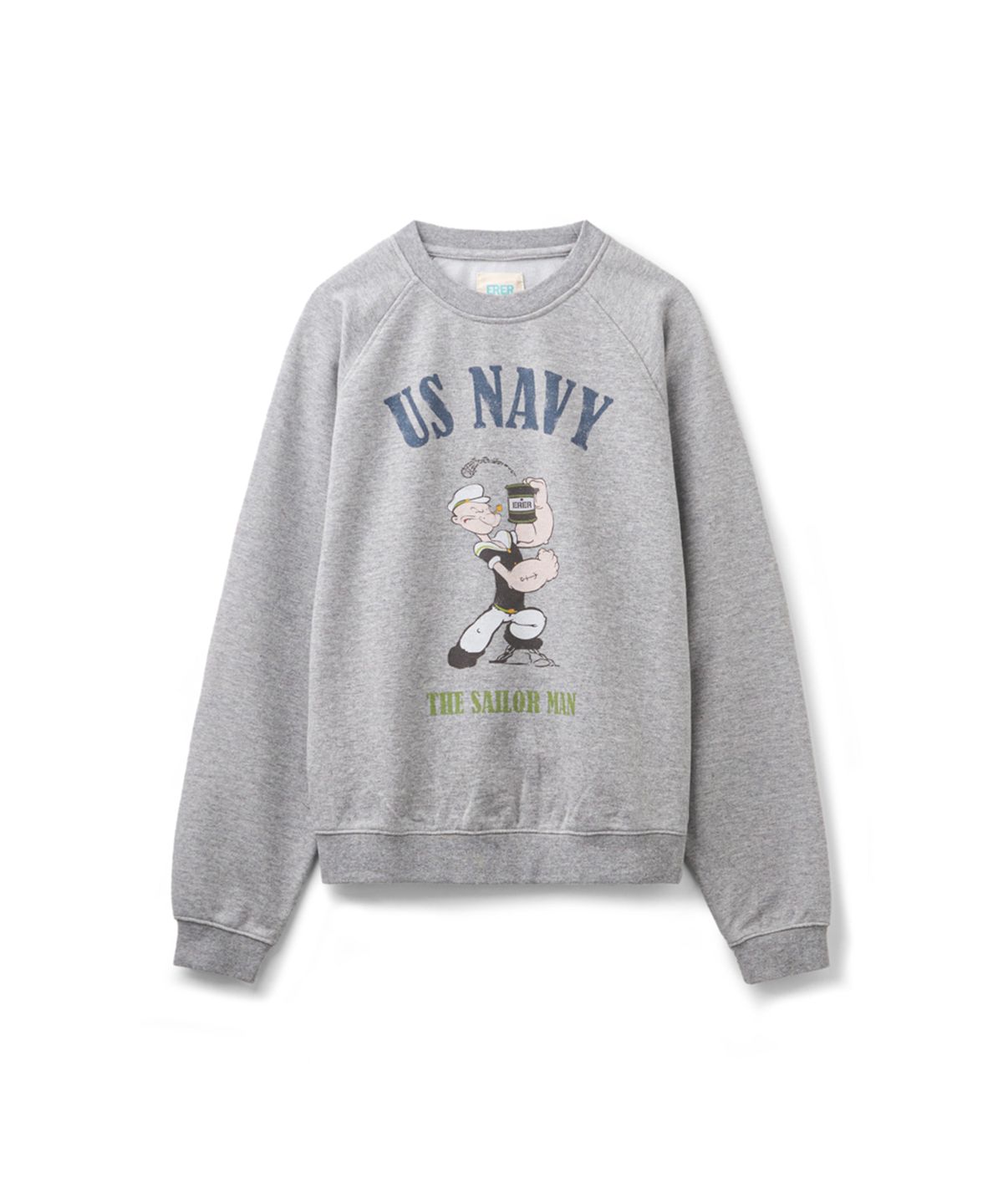 에르에르(ERER) Vintage Artwork Raglan Sweatshirt Melange Gray