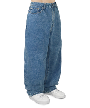 LOOSE BAGGY PANTS - WASHED BLUE