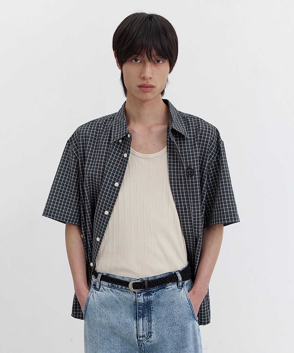 던스트 포 맨(DUNST FOR MEN) HANDCRAFTED WEAVING CROCHET BELT_UDBE5E210_BLACK