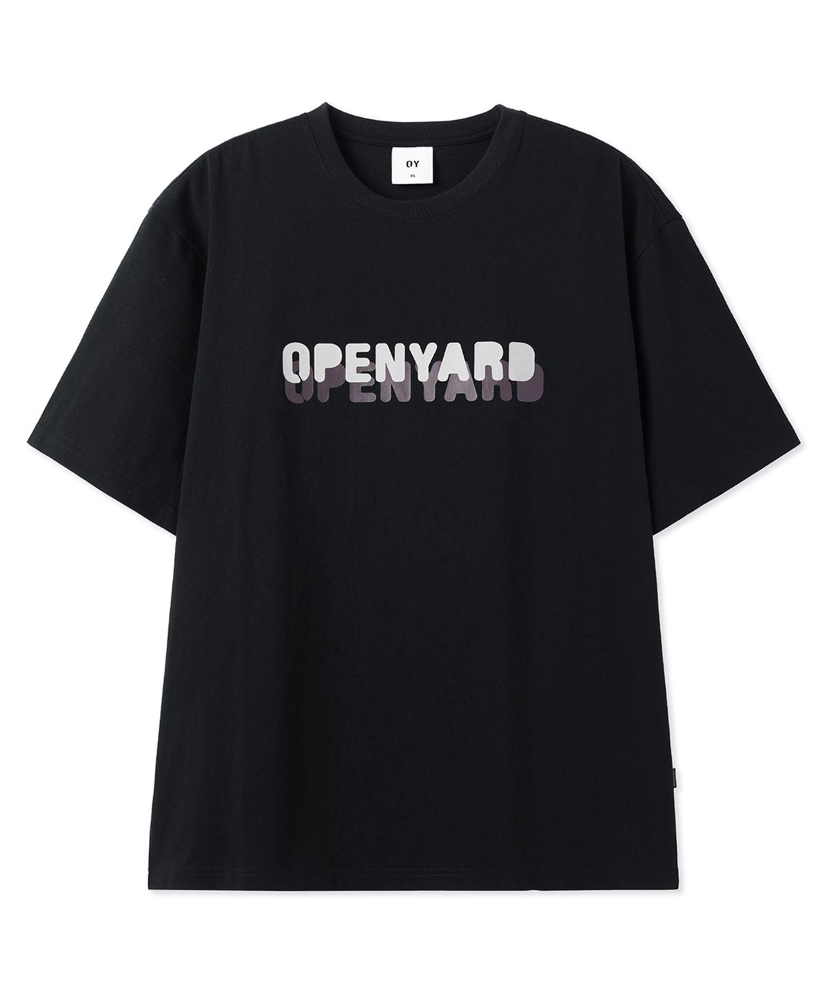 오픈야드(오와이)(OPENYARD(OY)) OVERLAY LOGO TEE - BLACK
