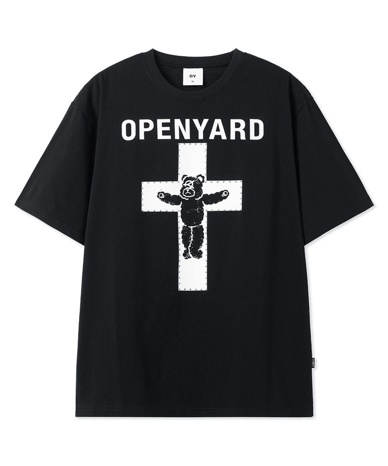 METAL CROSS ODOLLY TEE - BLACK