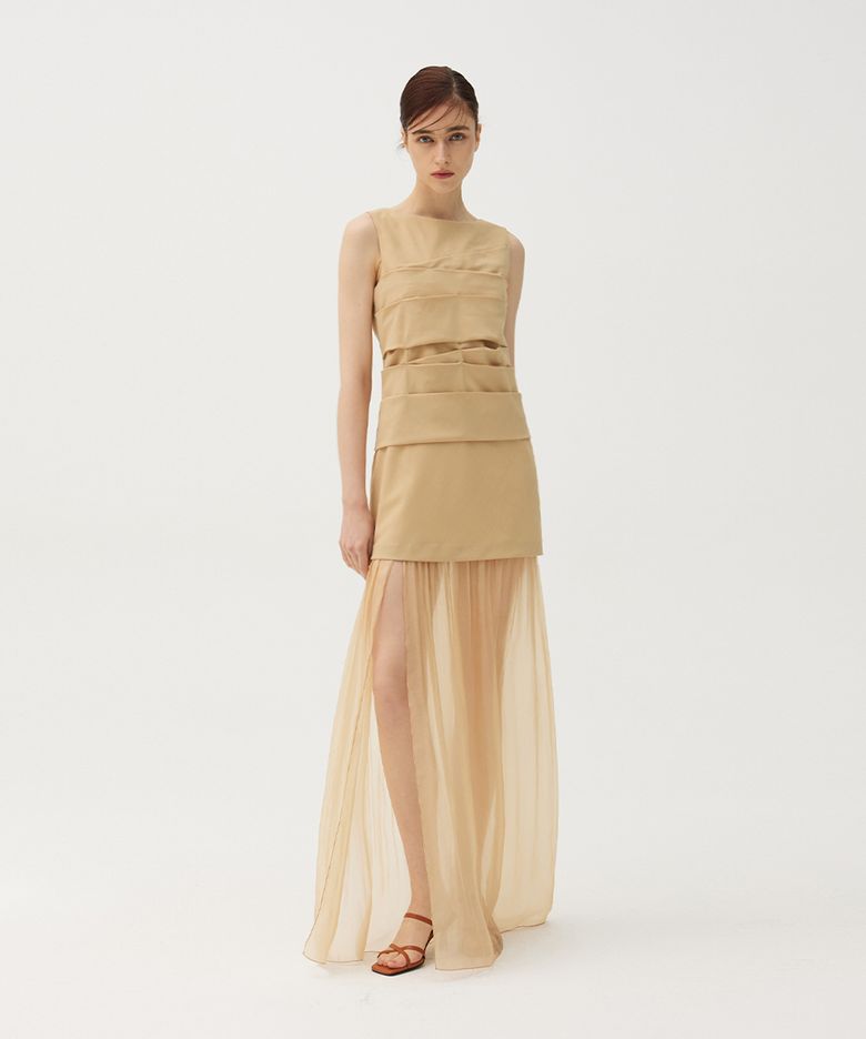 Organza tuck dress
