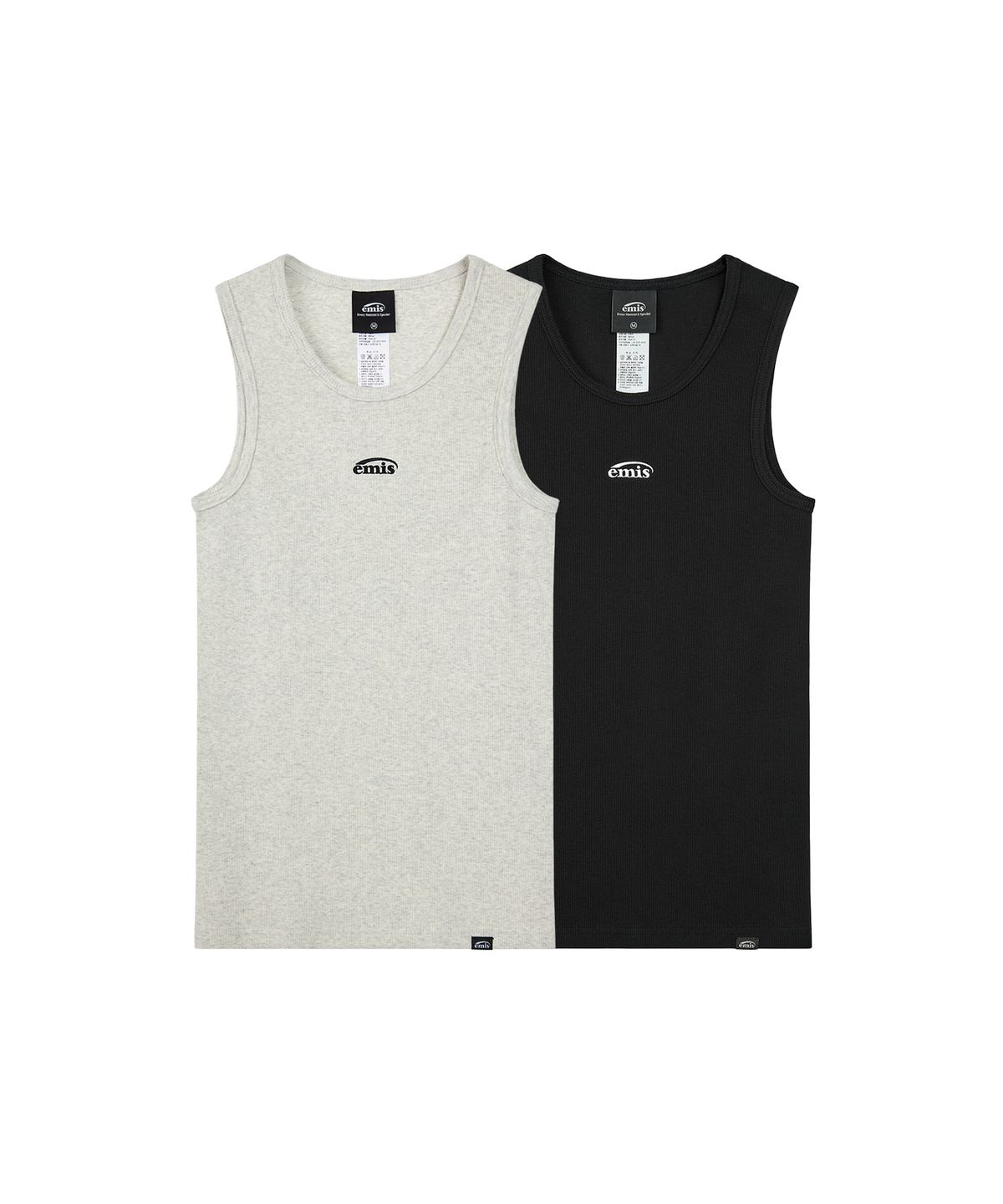 이미스(EMIS) TWO PACK SLEEVELESS-OATMEAL/BLACK