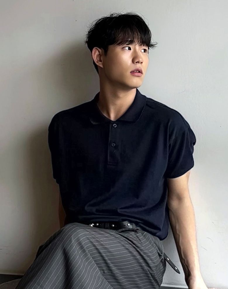 클래식 세미 오버핏 코튼 피케 티셔츠 [네이비]