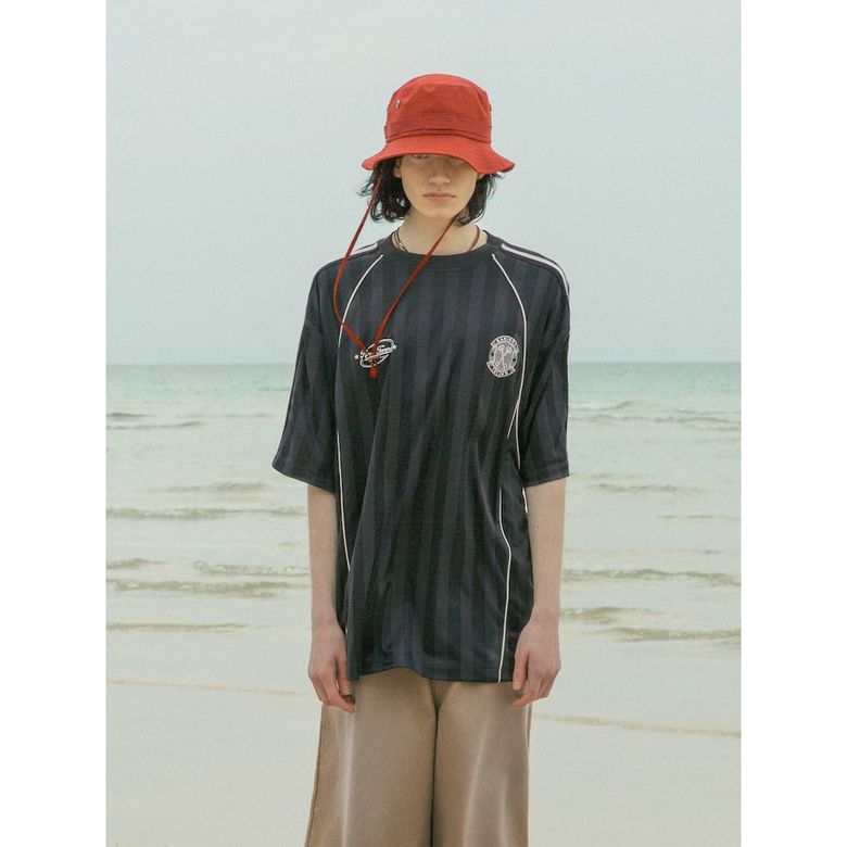 (UNISEX) 사커 져지 반팔 티셔츠  차콜