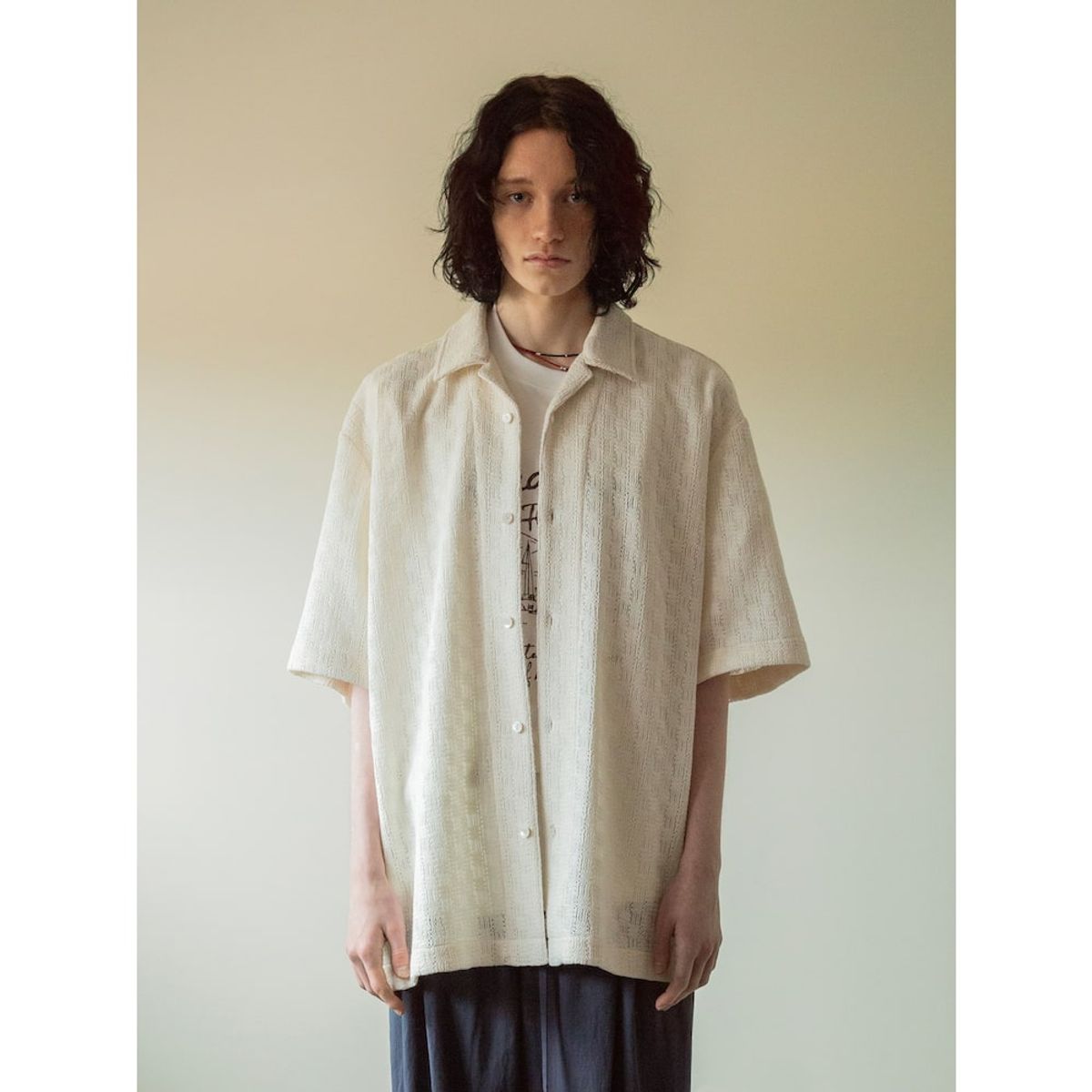 샌드 사운드(SAND SOUND) (UNISEX) 크로쉐 셔츠  아이보리