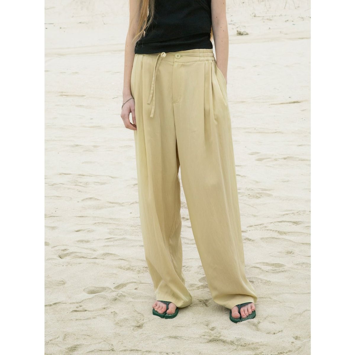 샌드 사운드(SAND SOUND) (UNISEX) 와이드 밴딩 팬츠  베이지