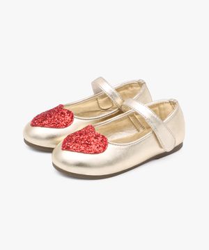 글로시 하트 여아 구두