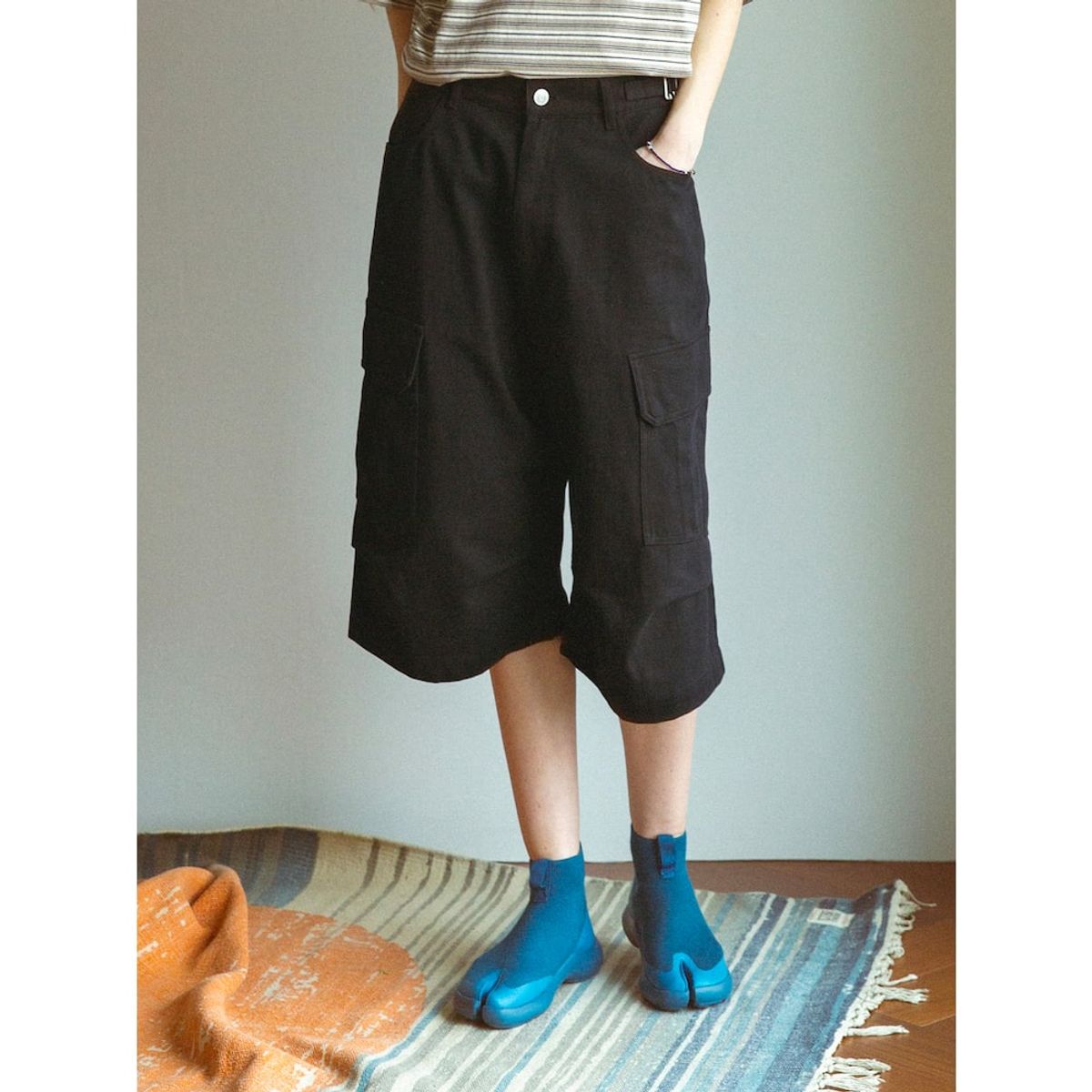 샌드 사운드(SAND SOUND) (UNISEX) 패러슛 버뮤다 숏츠  블랙