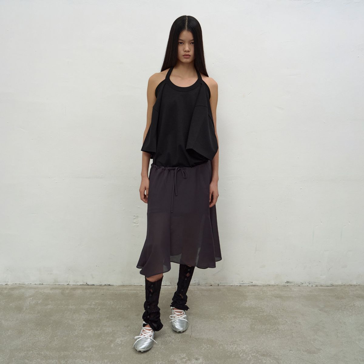 엘씨디씨티엠(LCDC™) FLARE LAYERED SKIRT (DARK GREY)