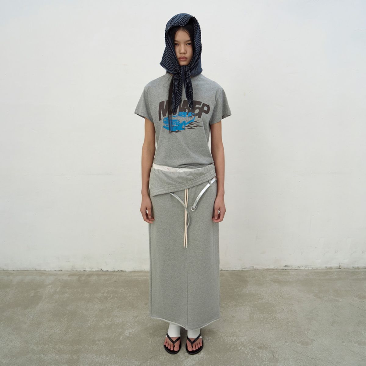 엘씨디씨티엠(LCDC™) FOLD-OVER JERSEY SKIRT (GREY)