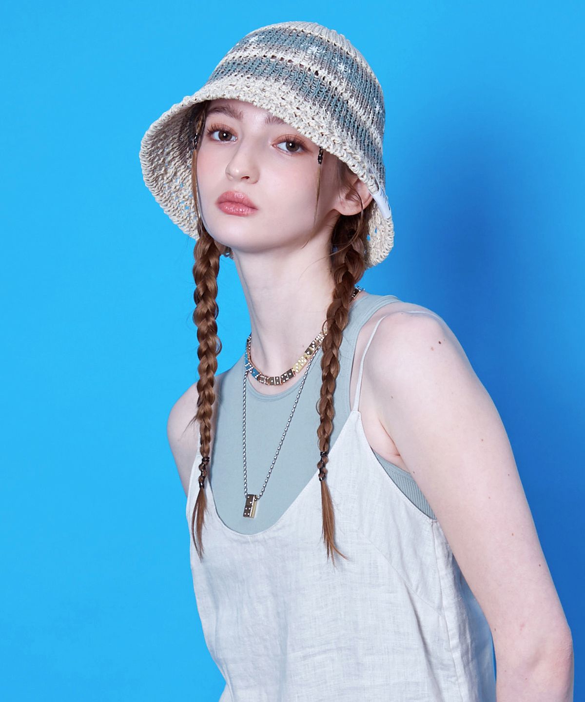 슬리피슬립(SLEEPYSLIP) MARIA BEIGE/KHAKI BUCKET HAT
