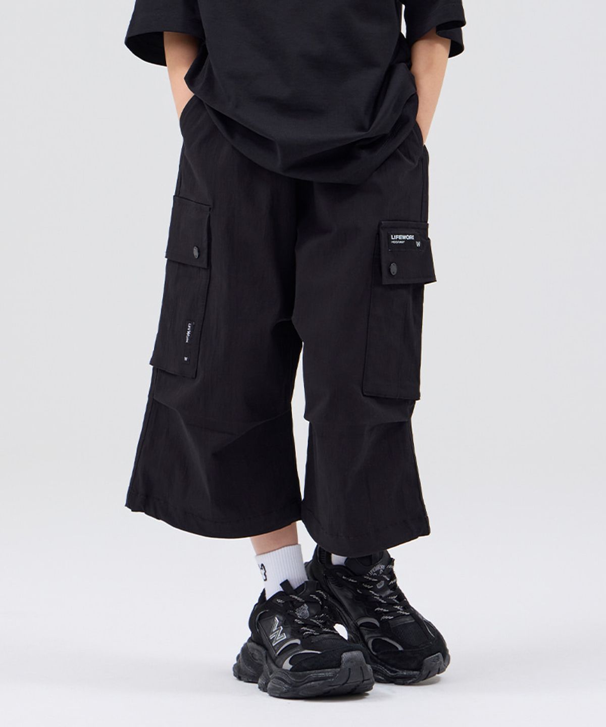 라이프워크 키즈(LIFEWORK KIDS) 키즈) 카고 7부 파라슈트 팬츠