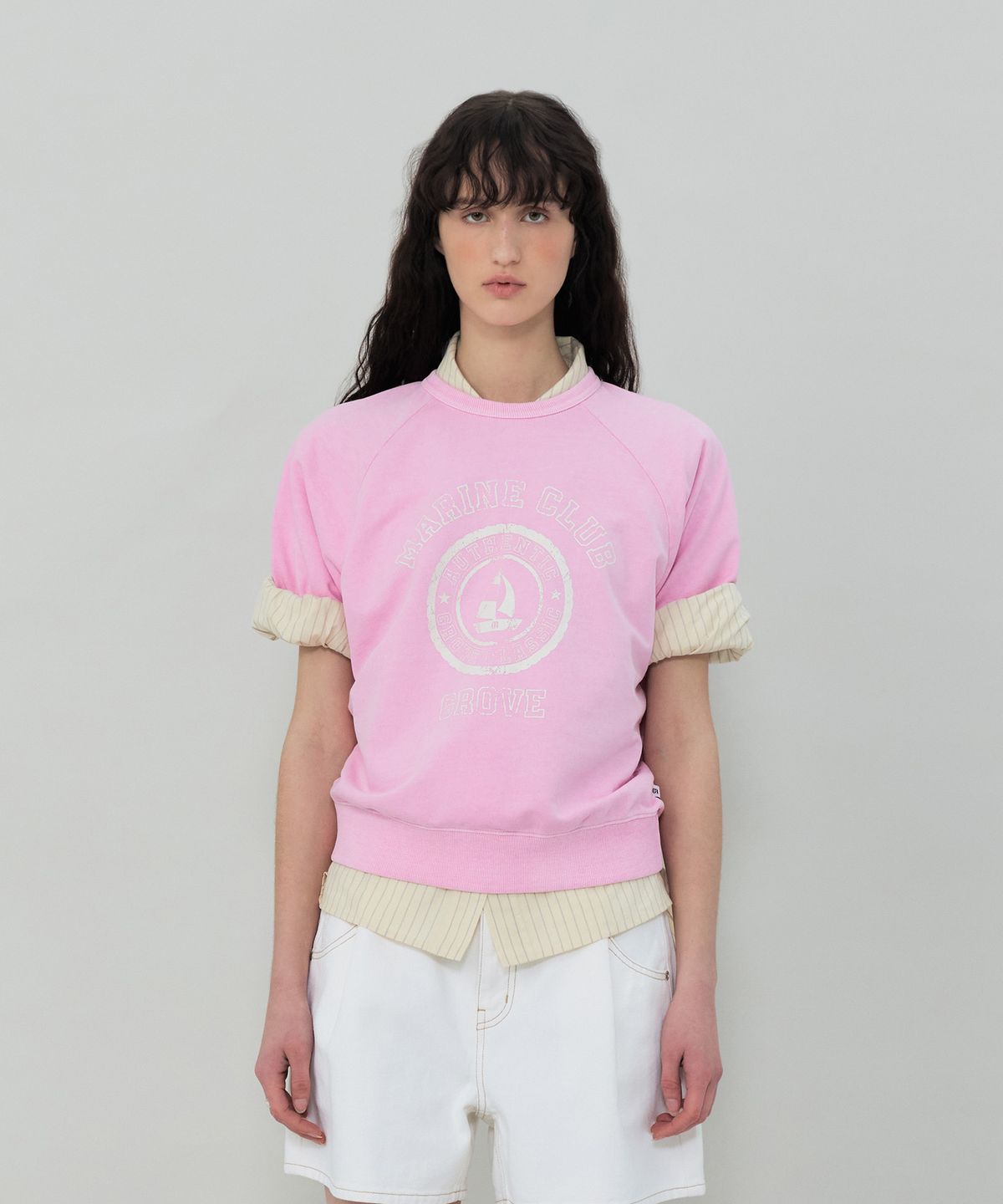 그로브(GROVE) GROVE MARINE CLUB T-SHIRT (PINK)