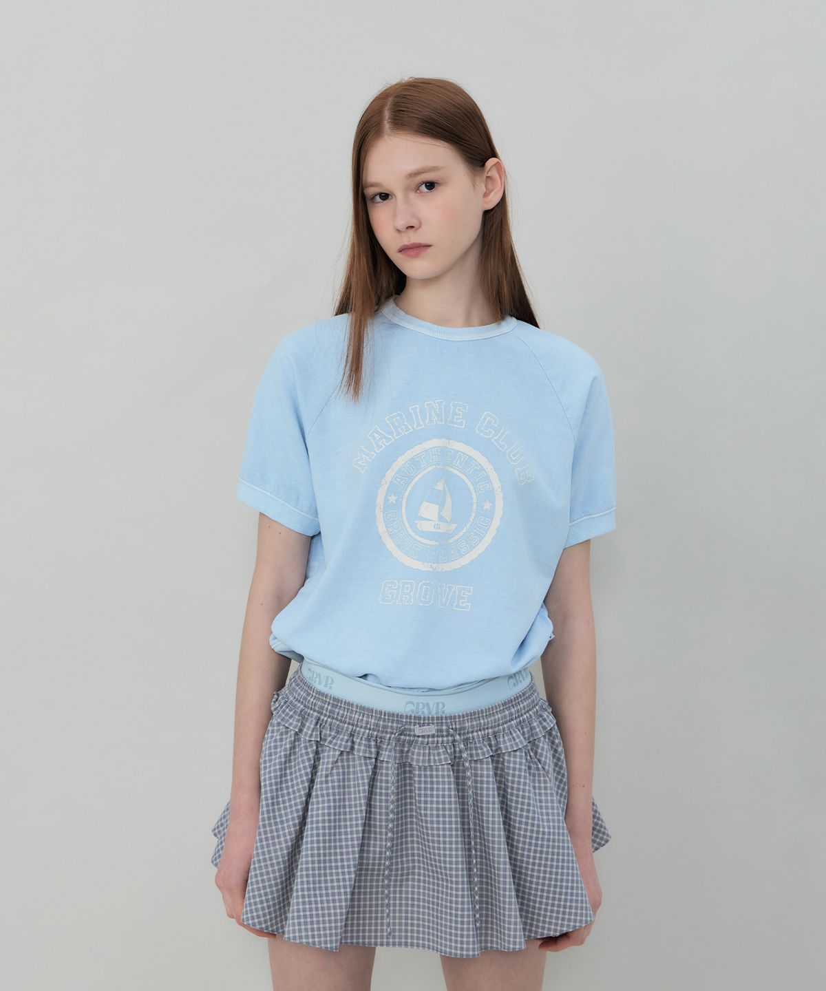 그로브(GROVE) GROVE MARINE CLUB T-SHIRT (LIGHT BLUE)