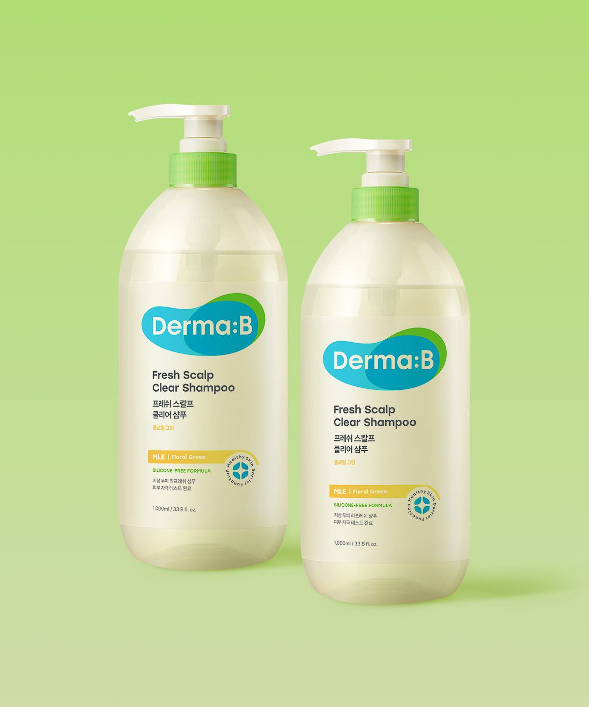 더마비(DERMAB) 프레쉬 스칼프 클리어 샴푸 플로럴그린 1000mlX 2개