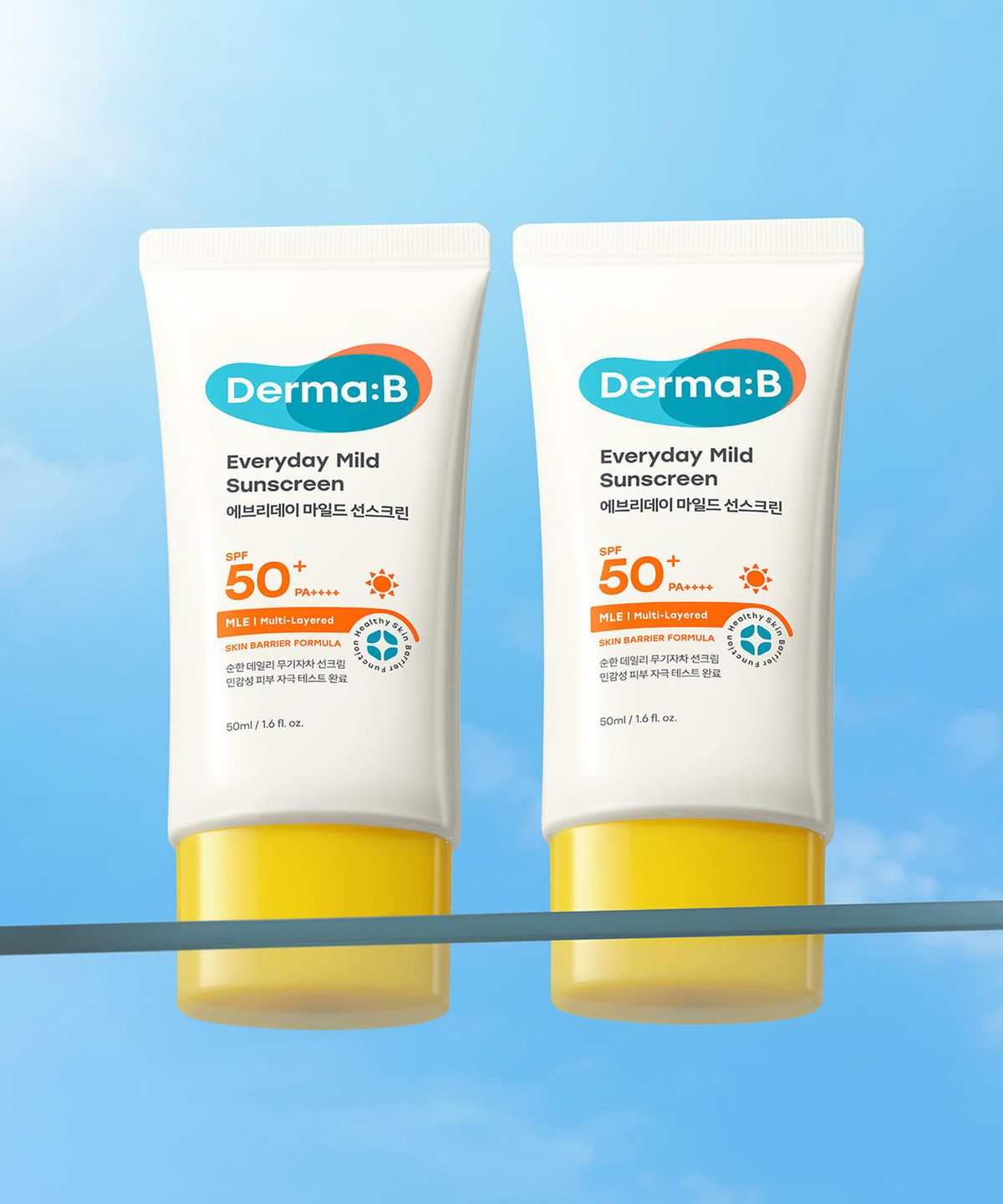 더마비(DERMAB) 에브리데이 마일드 선스크린 50ML SPF50+PA++++X 2개+[증정]데일리 모이스처 바디로션 20MLX2개